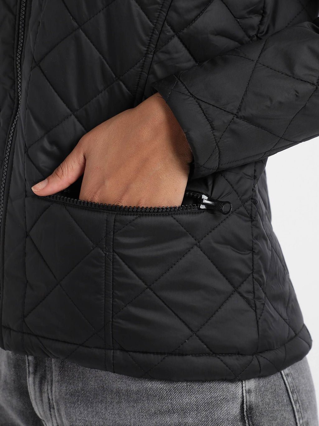 Womens Quilted Puffer Jacket With Zip Closure | JC78 - view 7