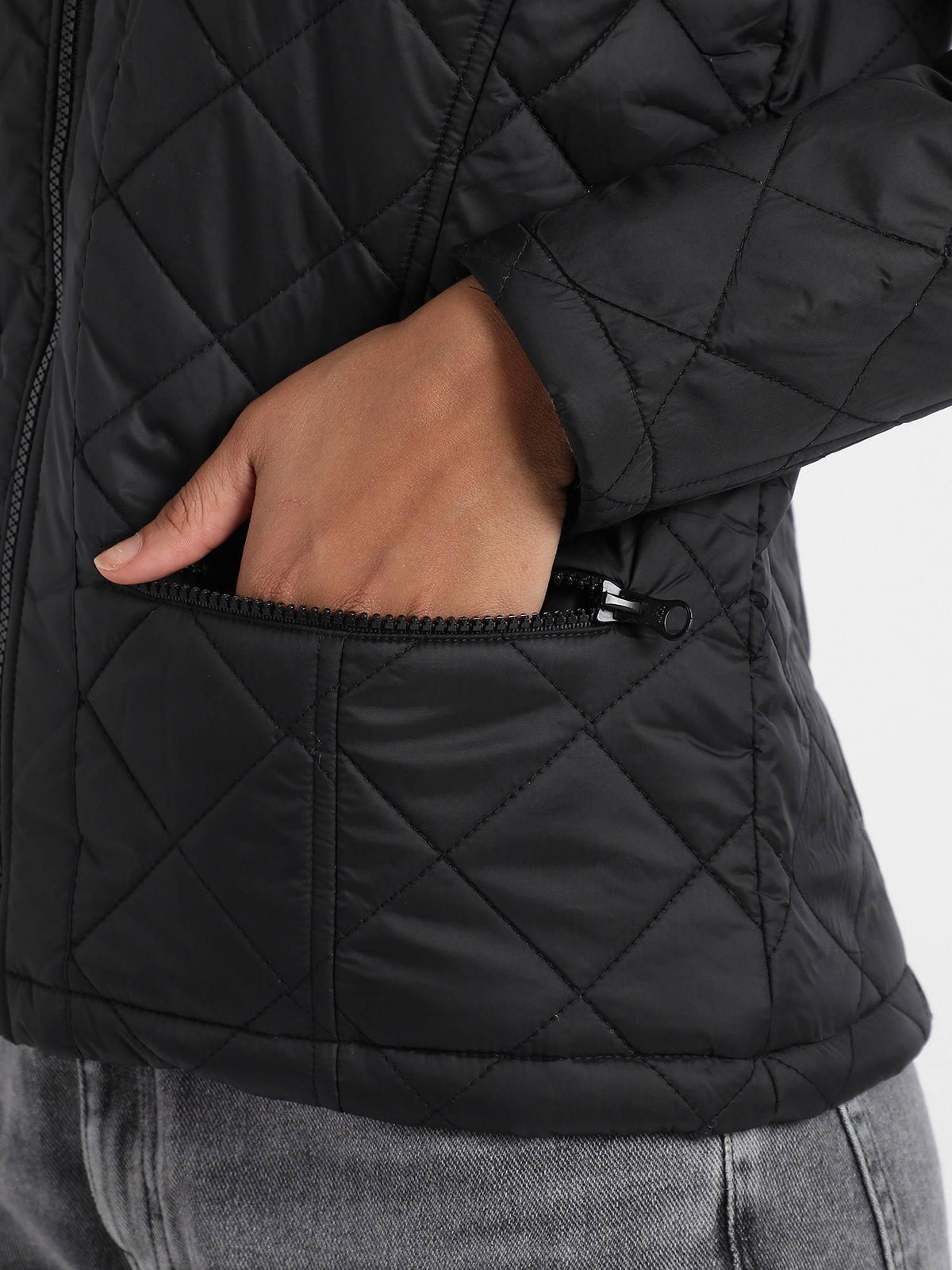Womens Quilted Puffer Jacket With Zip Closure | JC78 - view 7