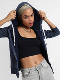 Womens Zip-Front Hoodie With Contrast Drawstring | HD56 - view 1