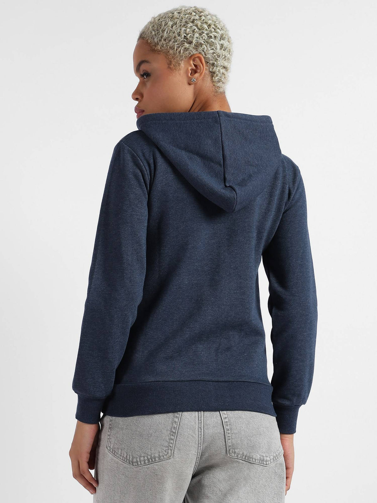 Womens Zip-Front Hoodie With Contrast Drawstring | HD56 - view 4