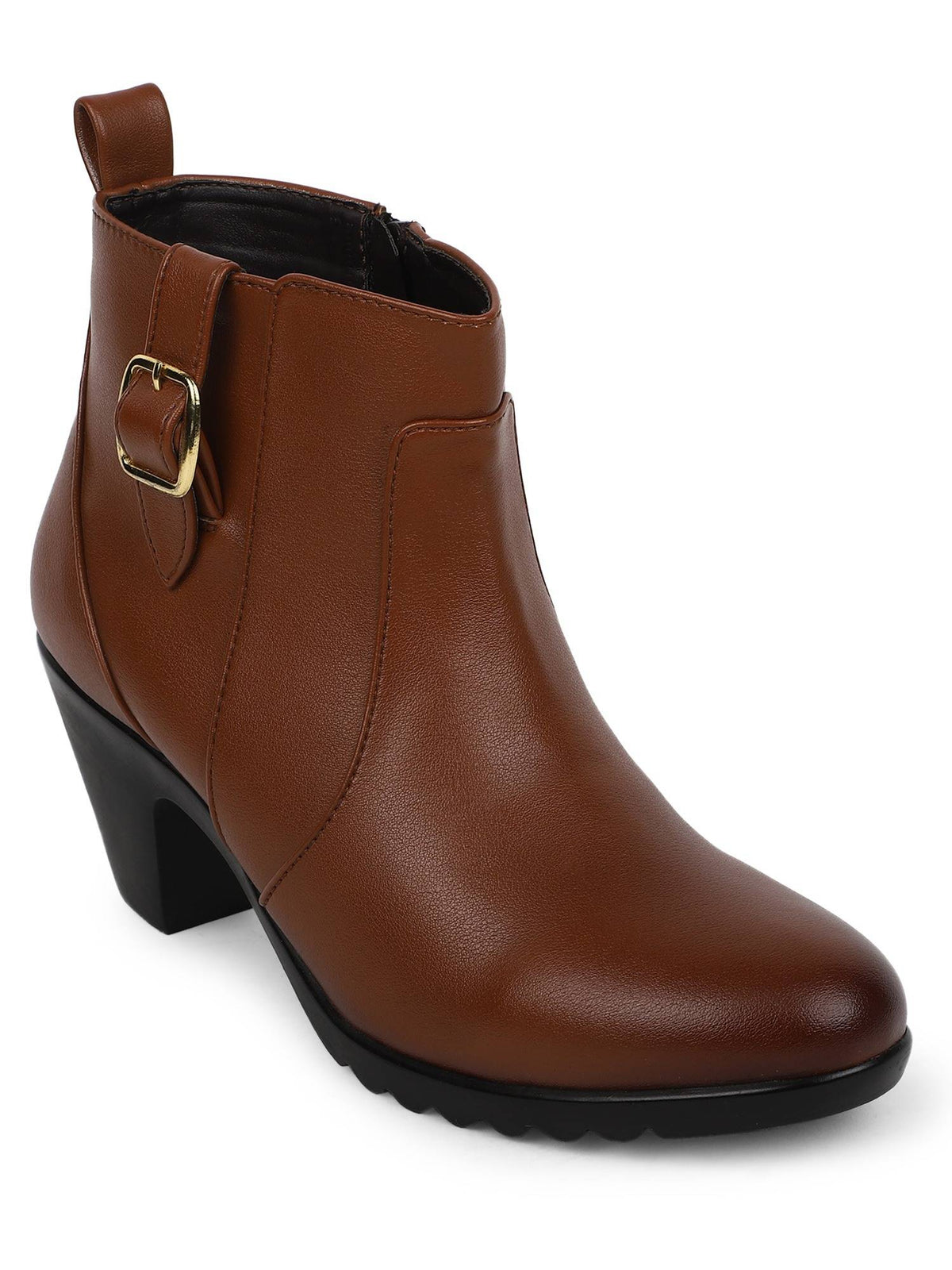 Tan Women Zip Casual Boots | BT61 - view 2