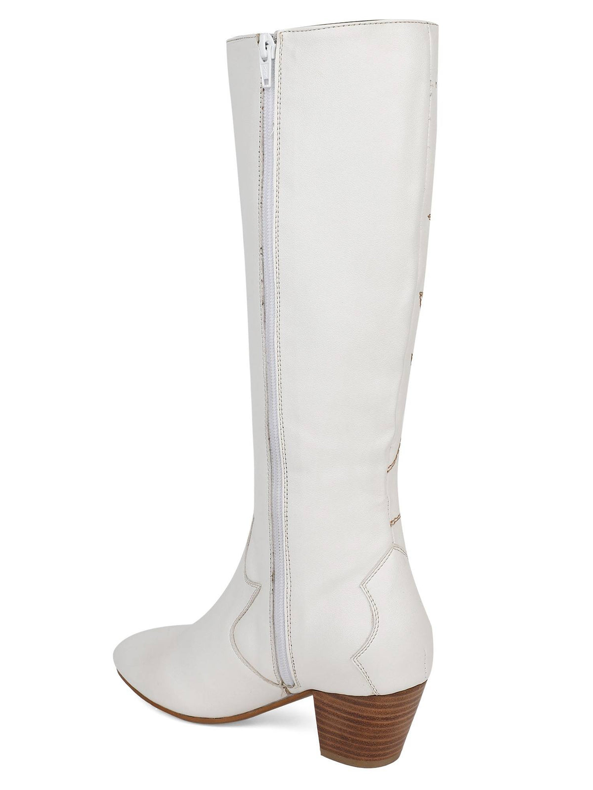 White Women Zip Casual Boots | BT61 - view 2