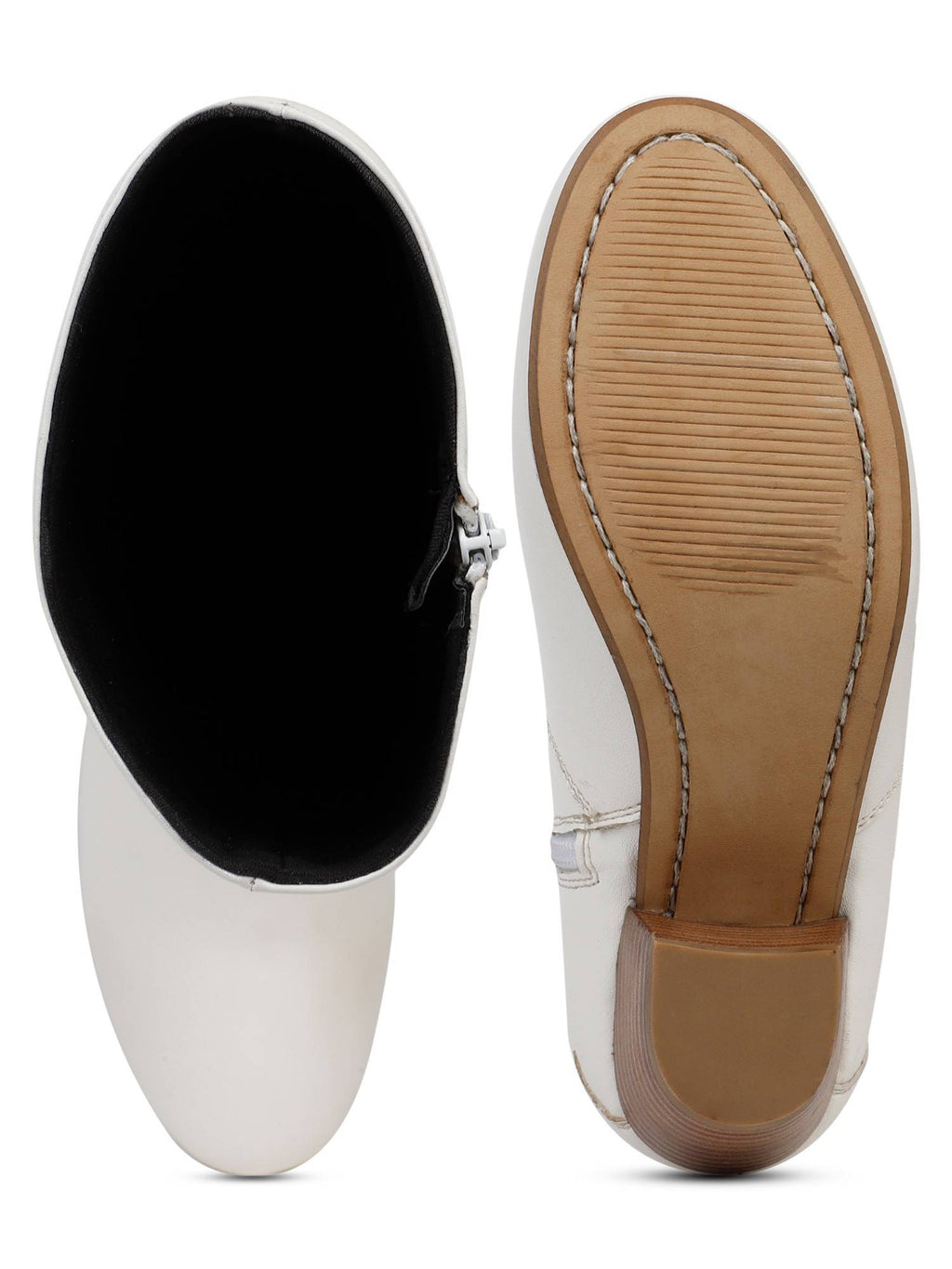 White Women Zip Casual Boots | BT61 - view 3