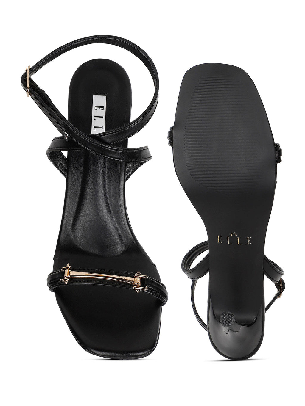 Black Women Buckle Sandals | H78 - view 3