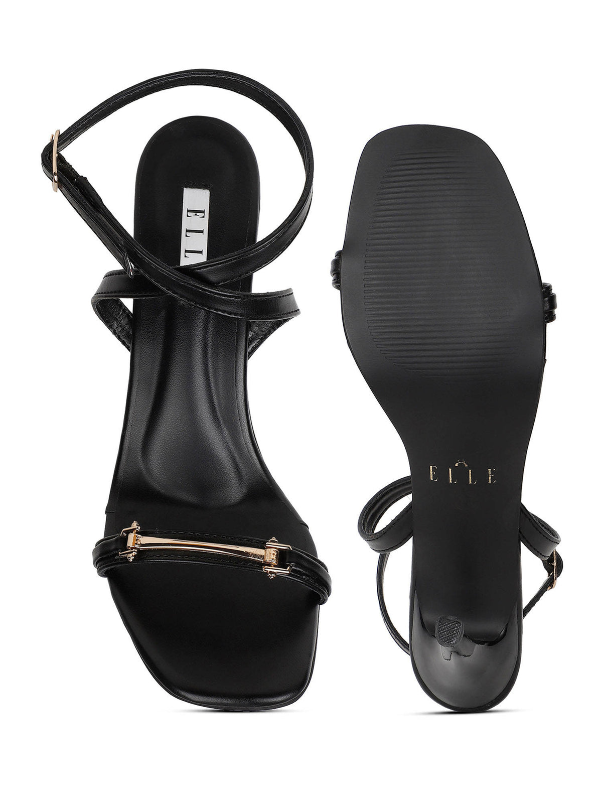 Black Women Buckle Sandals | H78 - view 3