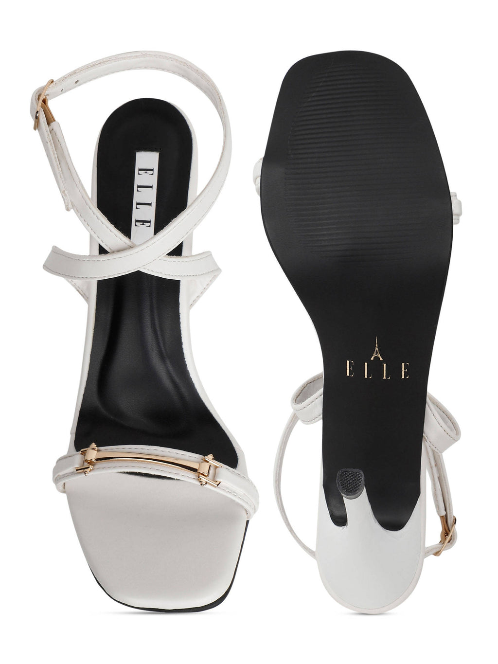 White Women Buckle Sandals | H78 - view 3