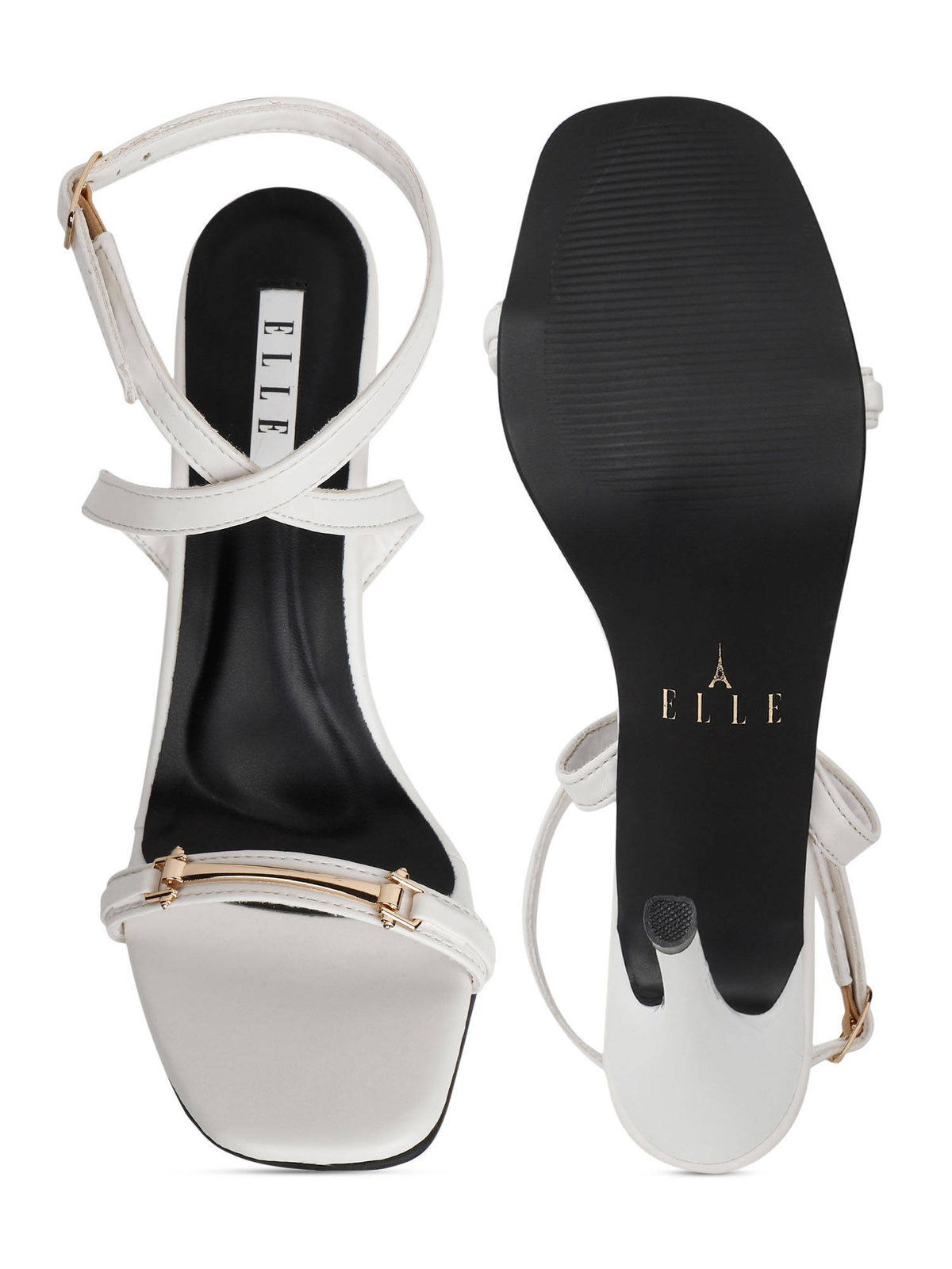 White Women Buckle Sandals | H78 - view 3