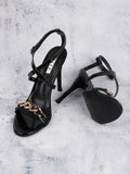 White Women Buckle Sandals | H78 - view 14