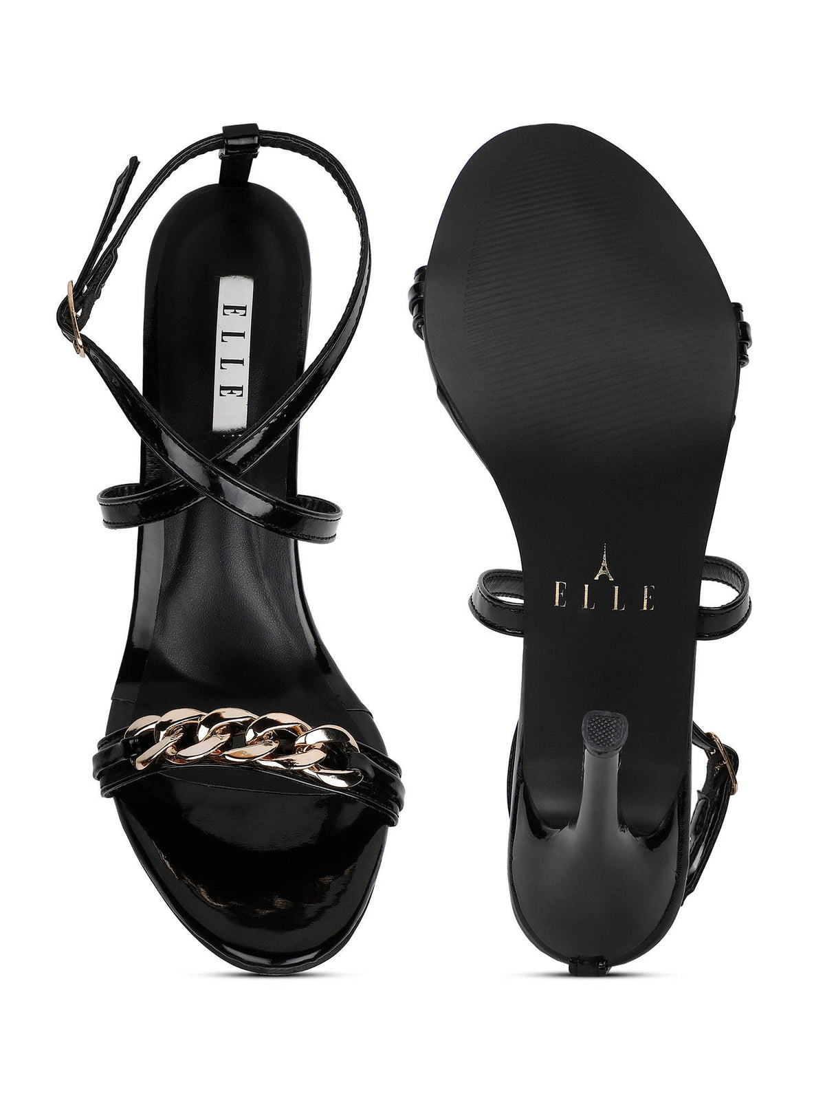 Black Women Buckle Sandals | H78 - view 3