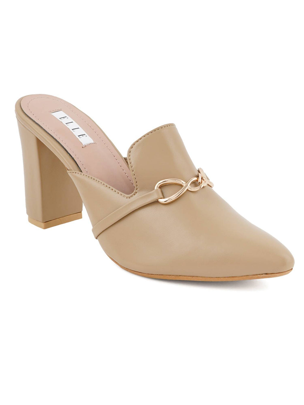 Beige Women Slip On Mules | H78 - view 2