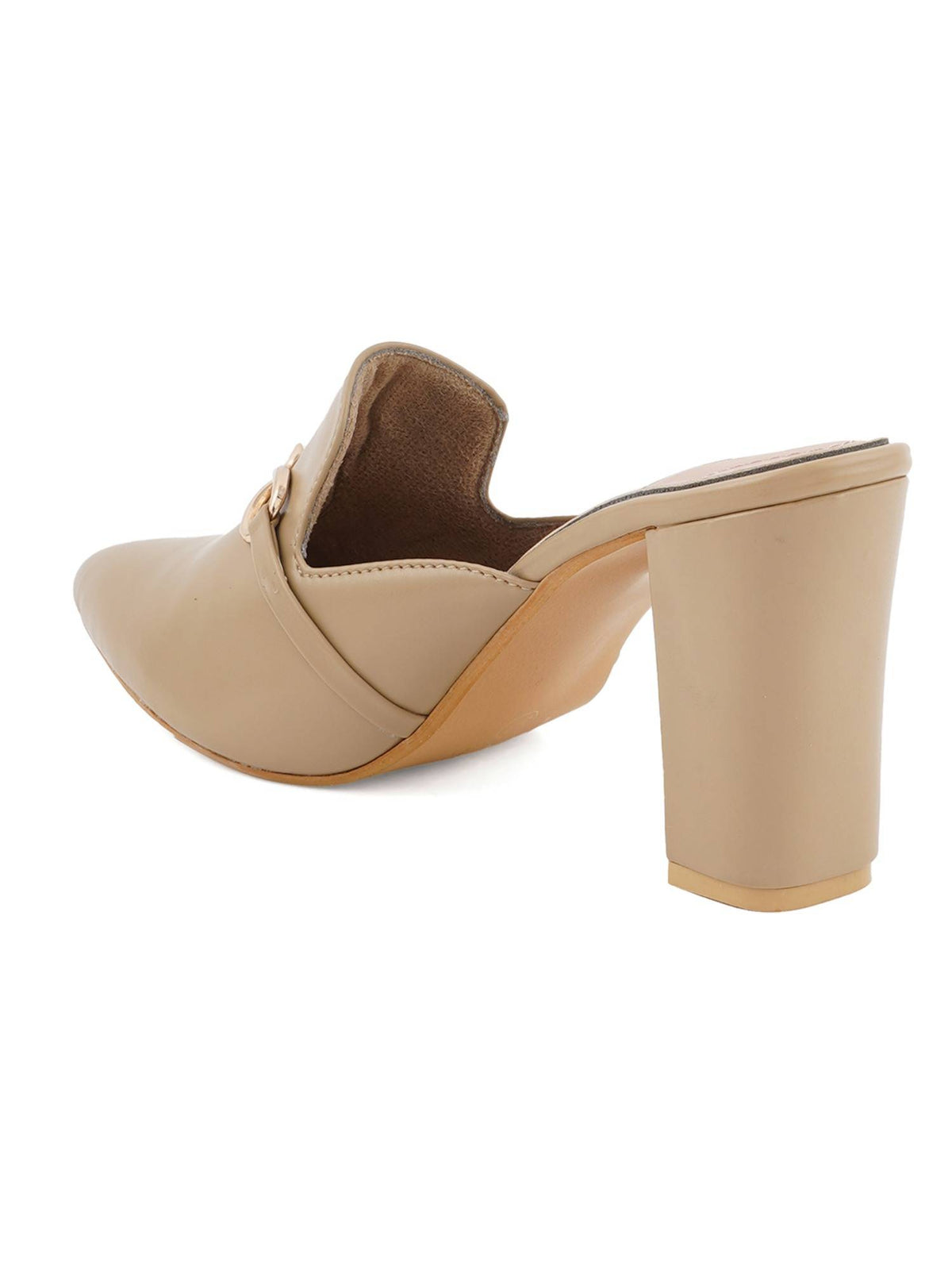 Beige Women Slip On Mules | H78 - view 3