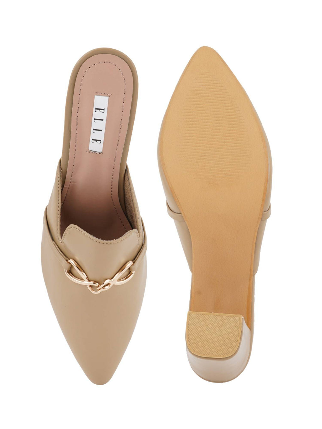 Beige Women Slip On Mules | H78 - view 4