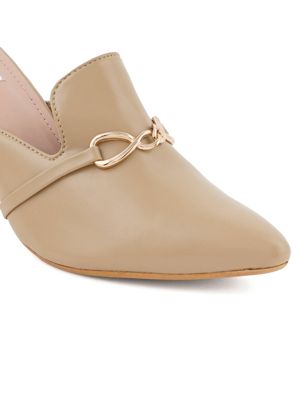 Beige Women Slip On Mules | H78 - view 6