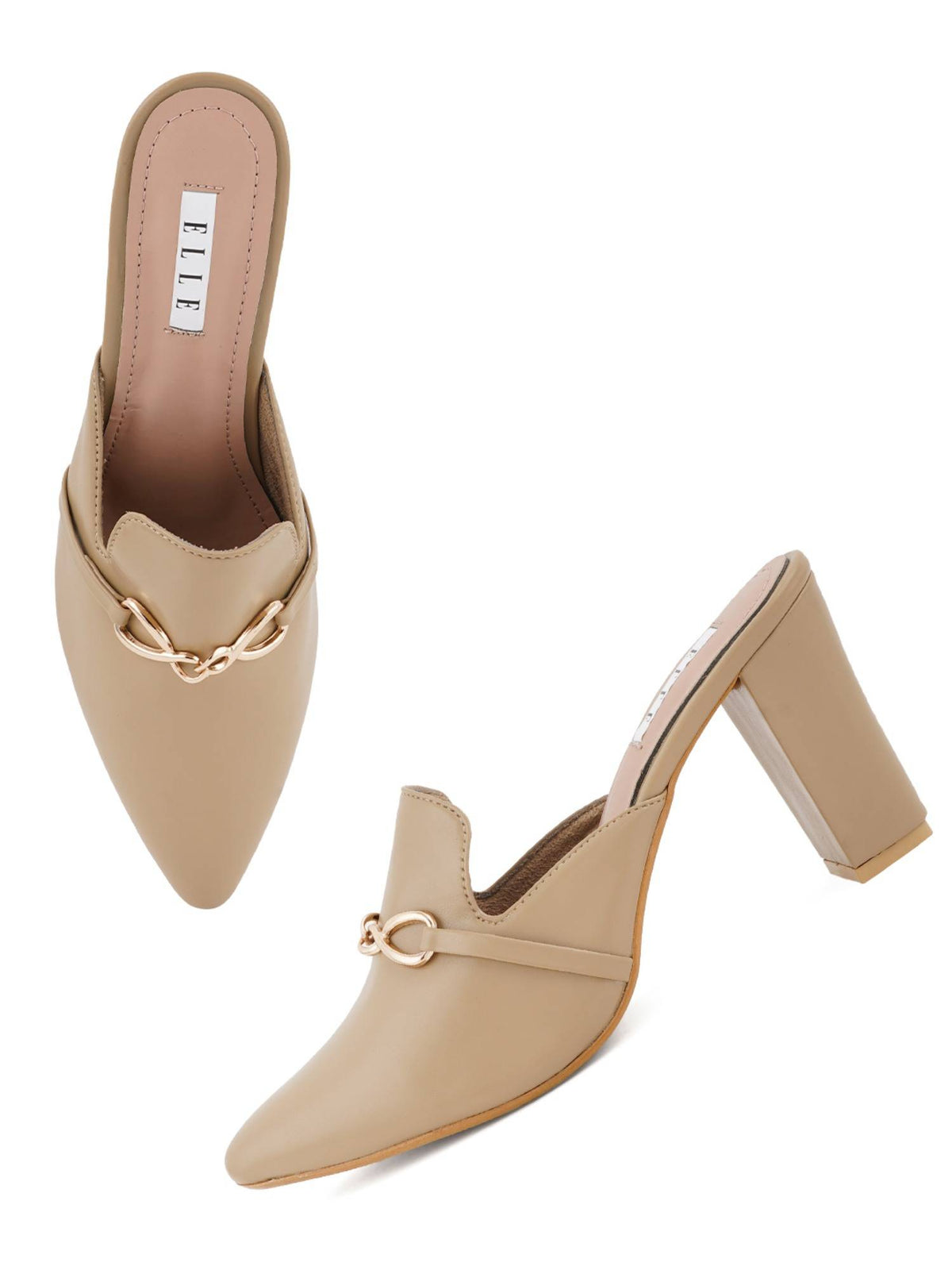 Beige Women Slip On Mules | H78 - view 7