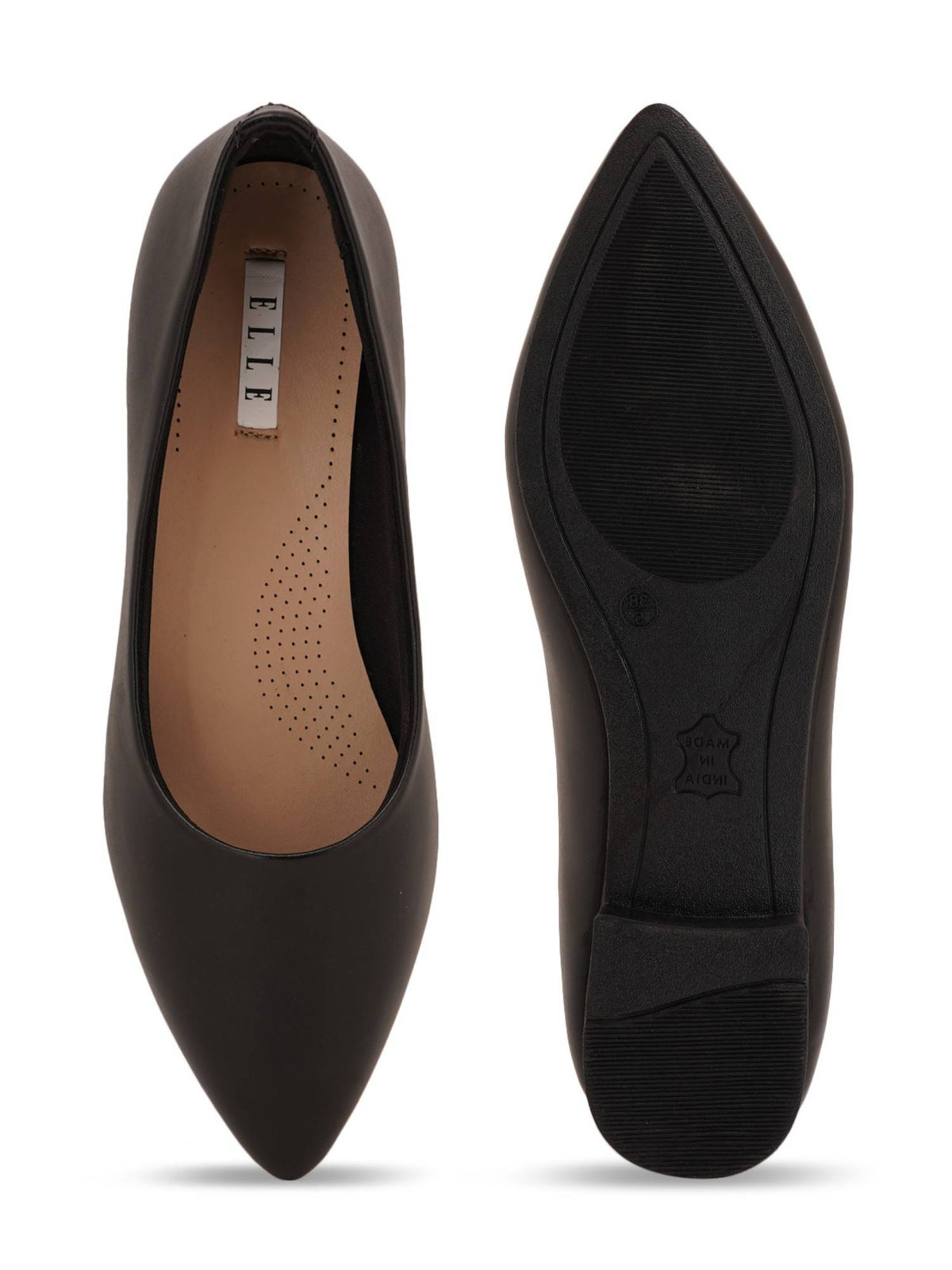 Black Women Slip On Ballerinas | F61 - view 3