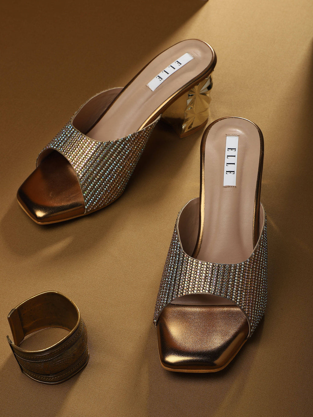 Rose Gold Women Slip On Sandals | SD89 - view 1