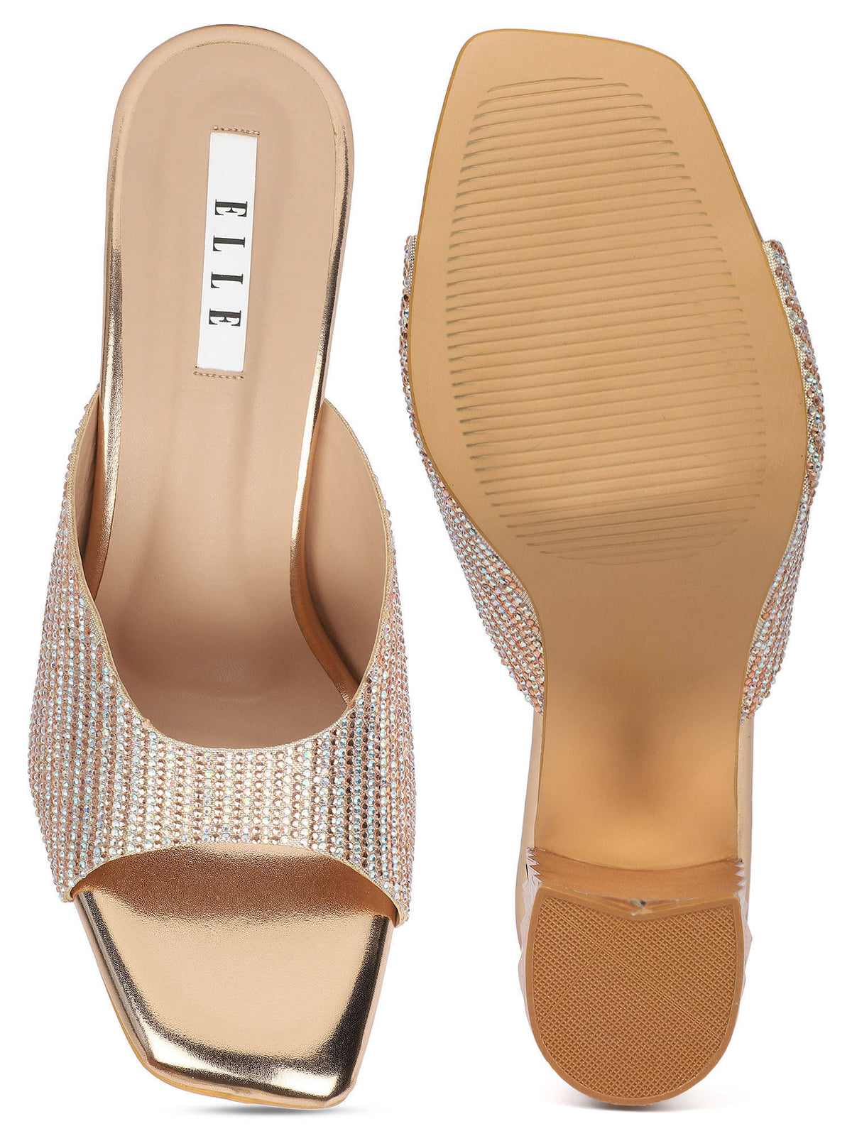 Rose Gold Women Slip On Sandals | SD89 - view 3