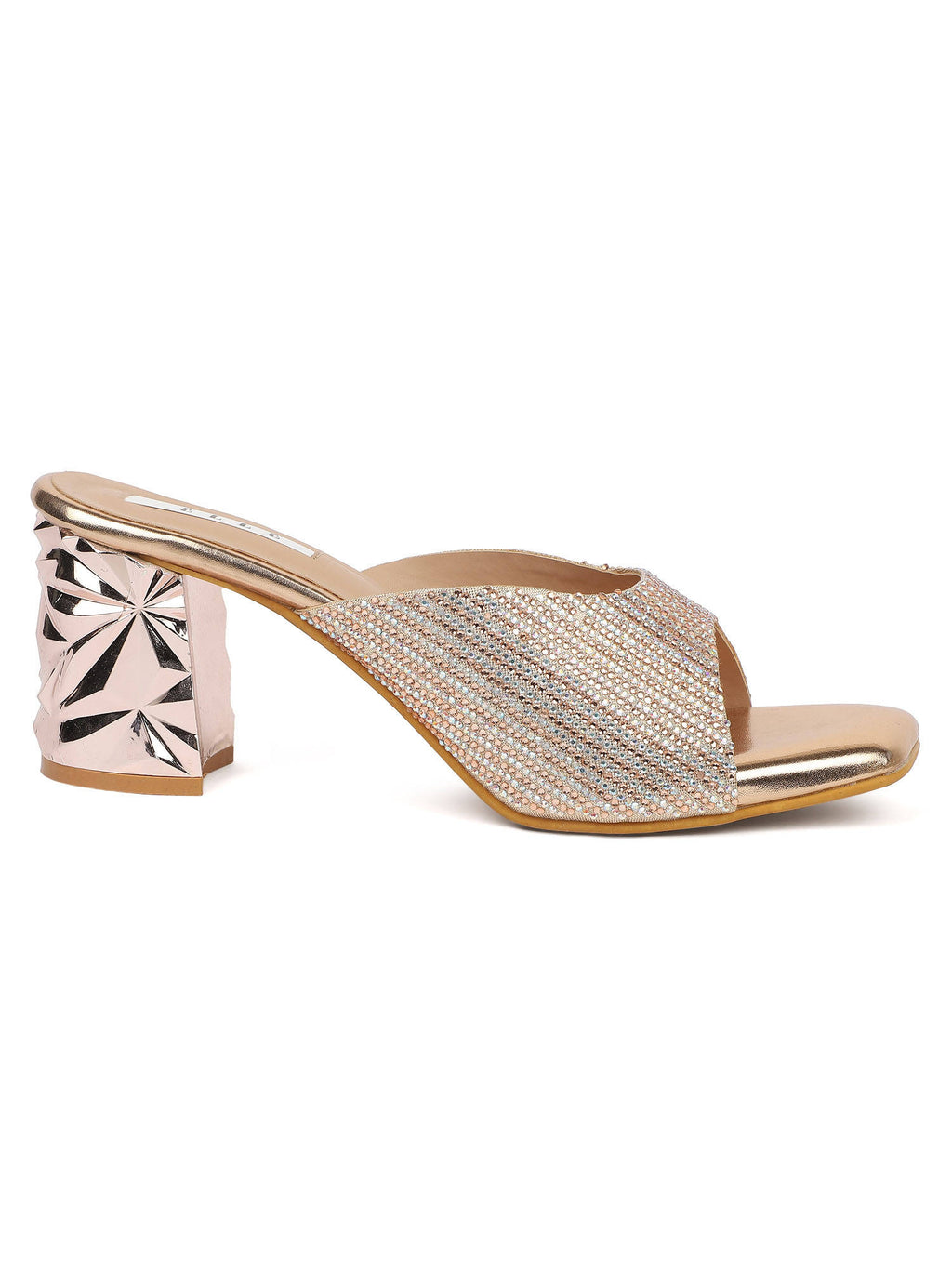Rose Gold Women Slip On Sandals | SD89 - view 4