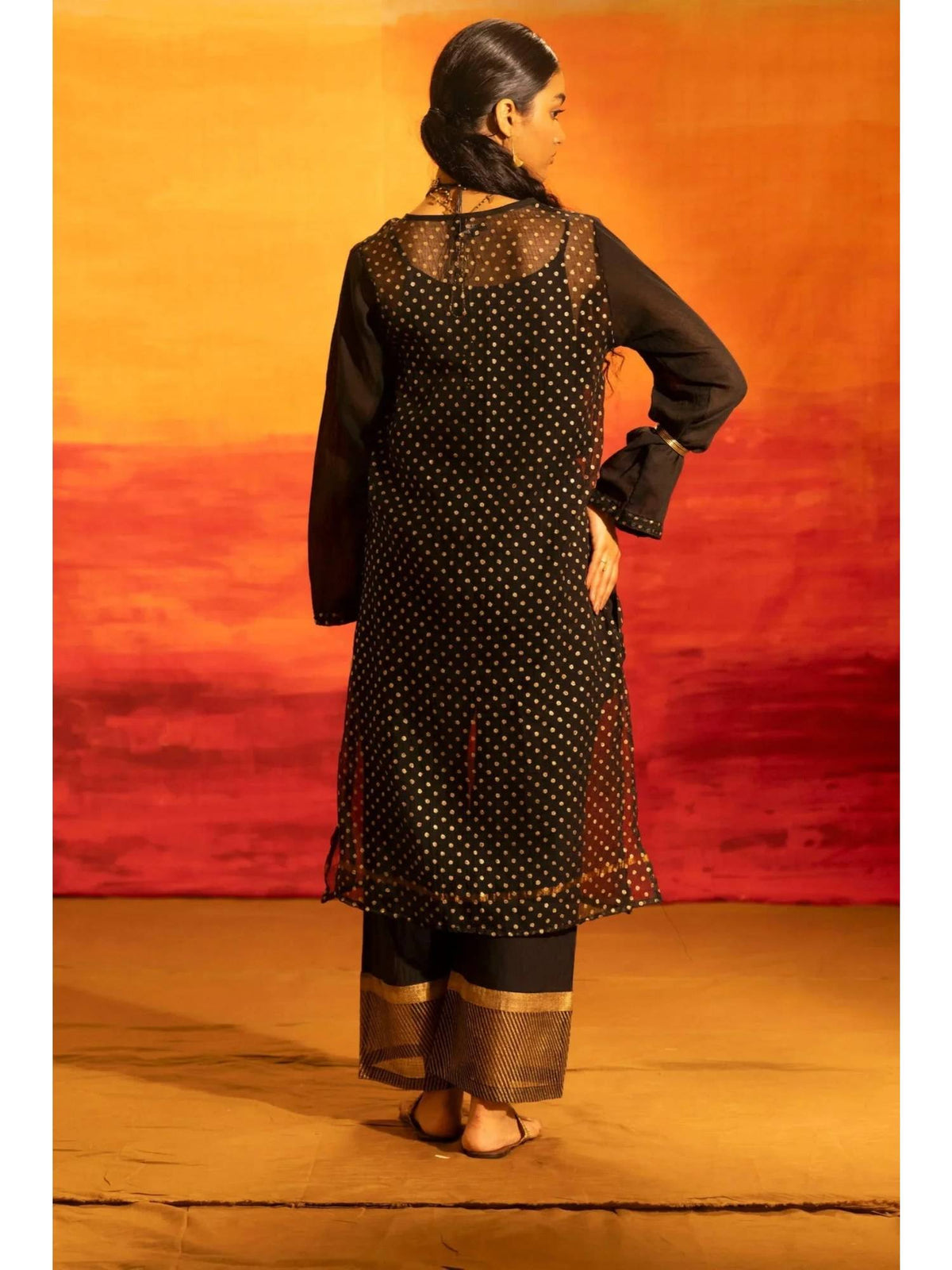 Illume Rivet Black Kota Kurta with Slip | KDG - view 2