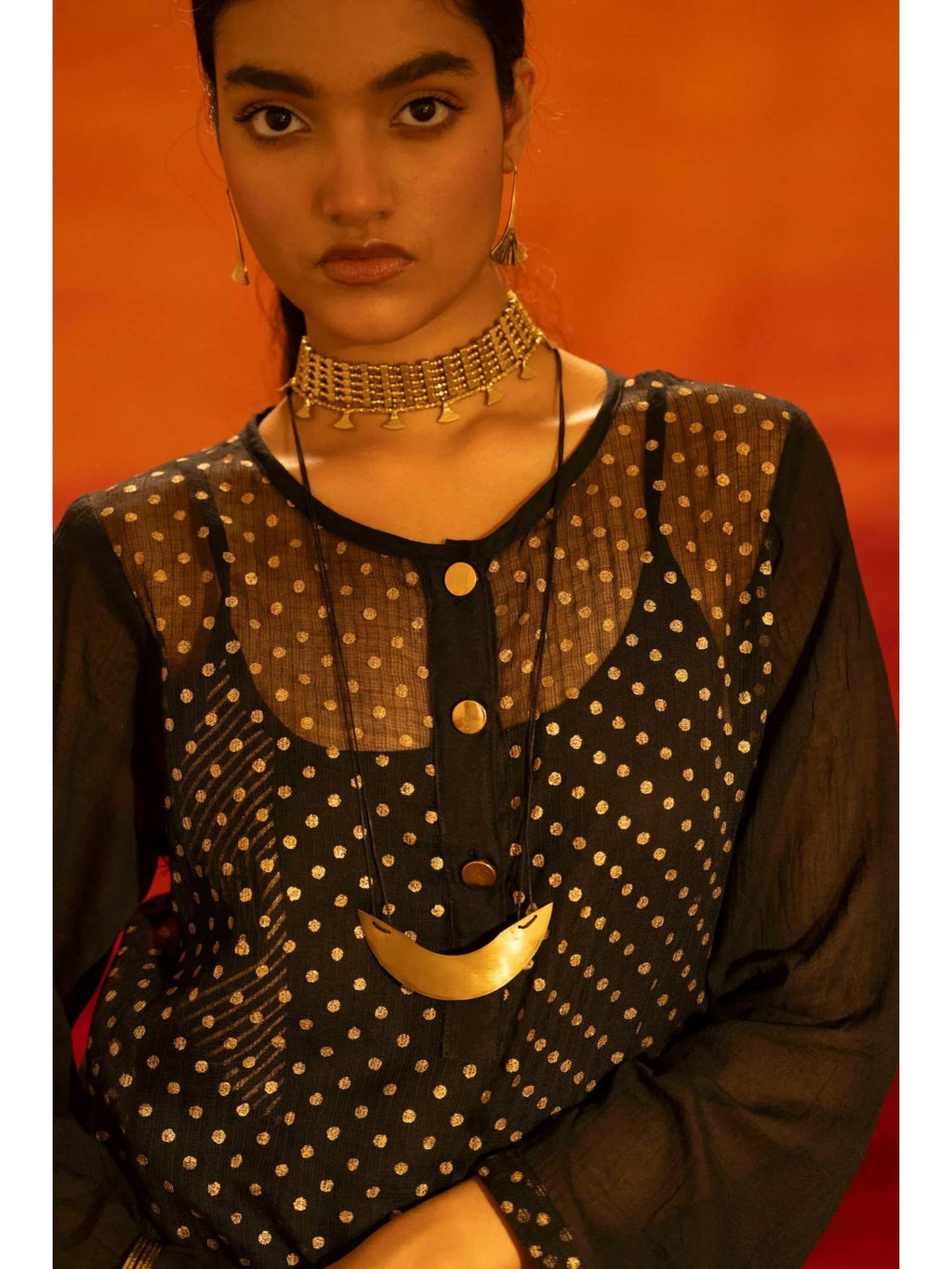 Illume Rivet Black Kota Kurta with Slip | KDG - view 5