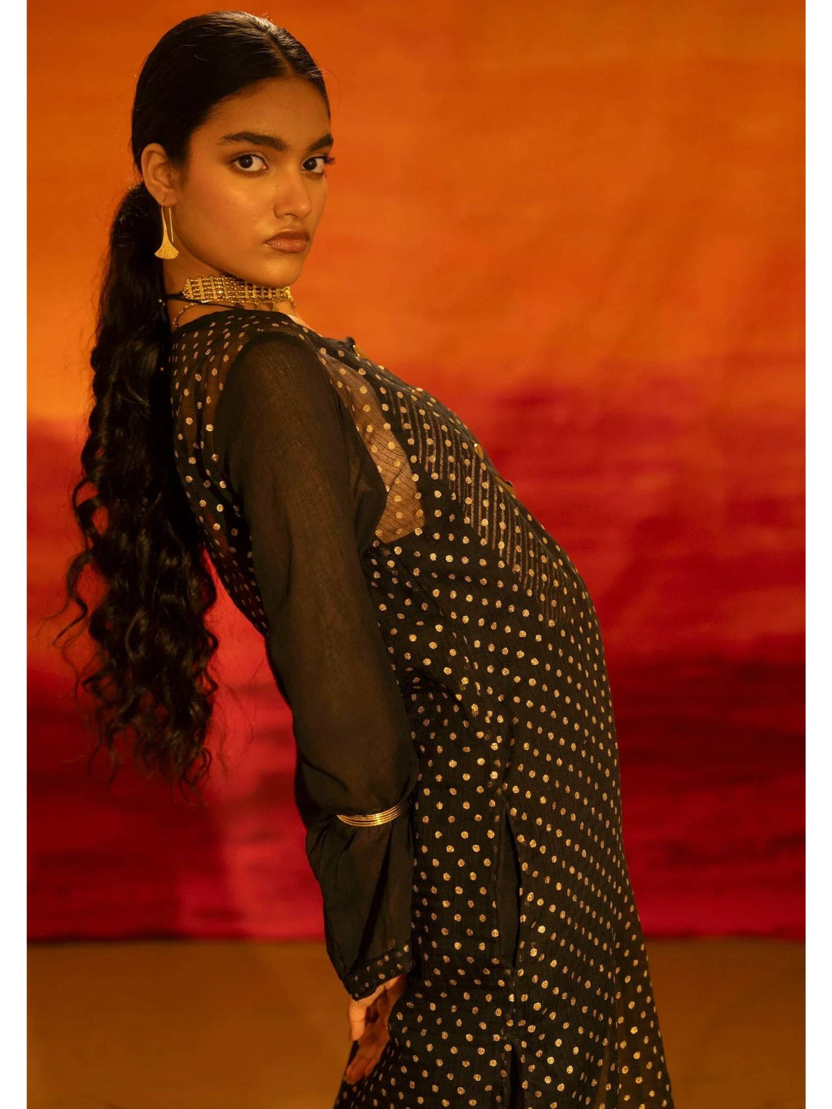 Illume Rivet Black Kota Kurta with Slip | KDG - view 6