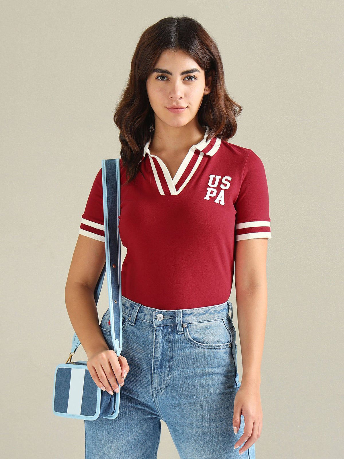 Women Brown Cotton Polo T-Shirt | U89 - view 37