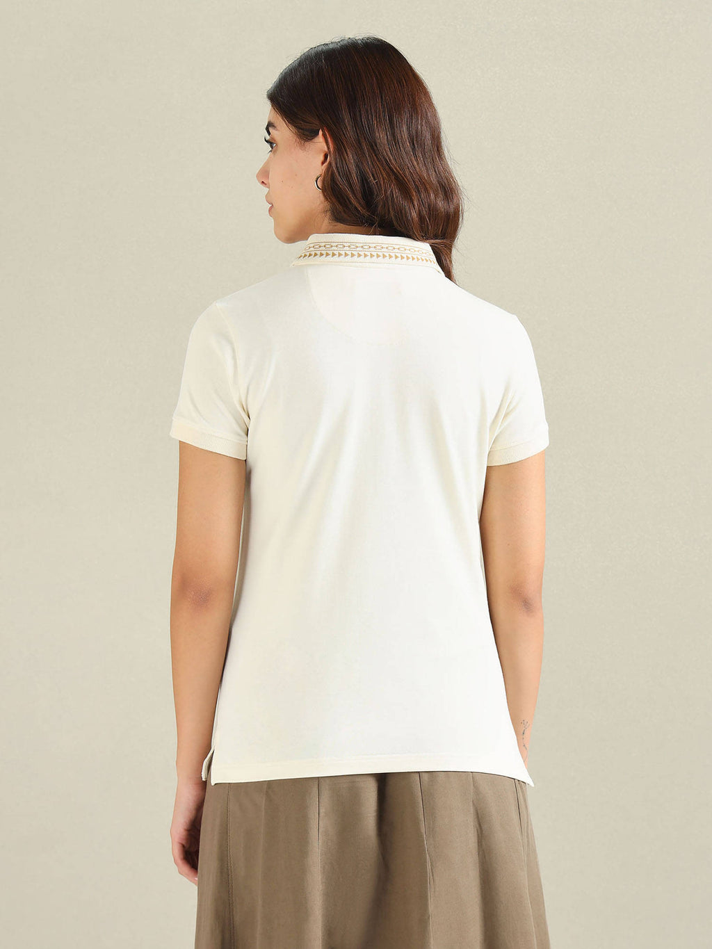 Embroidered Collar Regular Polo T-Shirt | PW43 - view 5