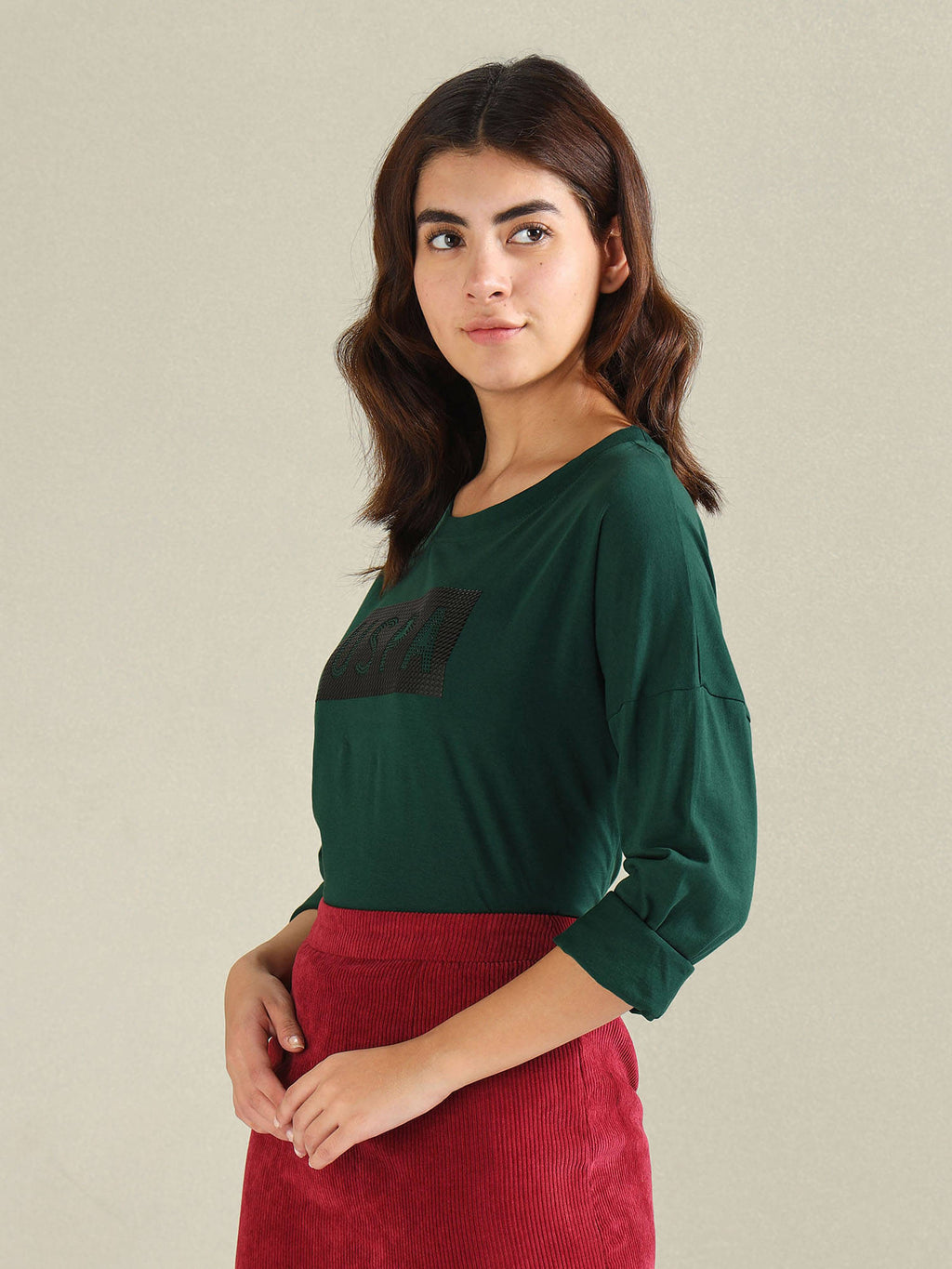 Drop Shoulder Embellished T-Shirt | PW43 - view 4