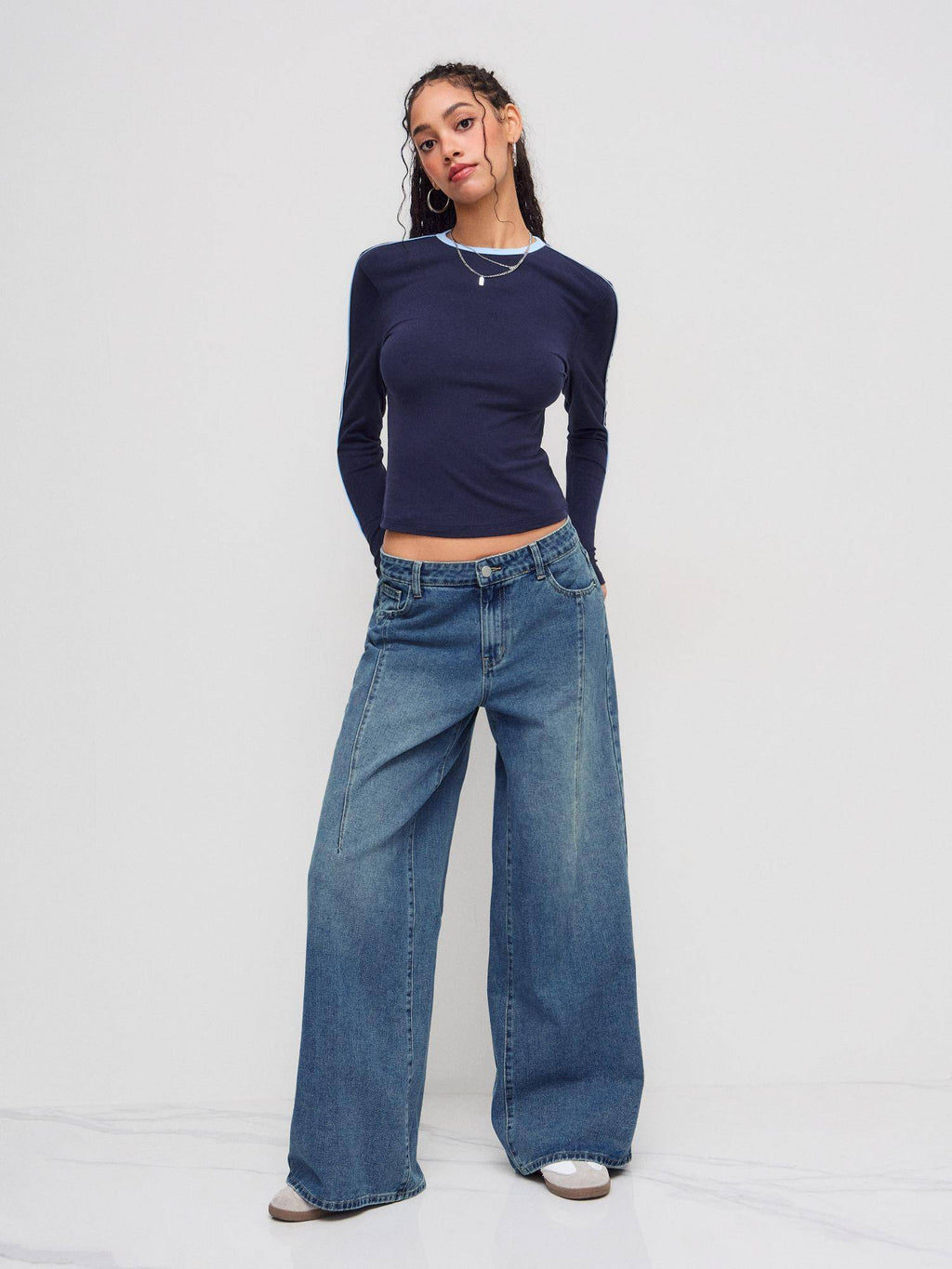 Denim Low Rise Wide Leg Jeans | WL90 - view 2