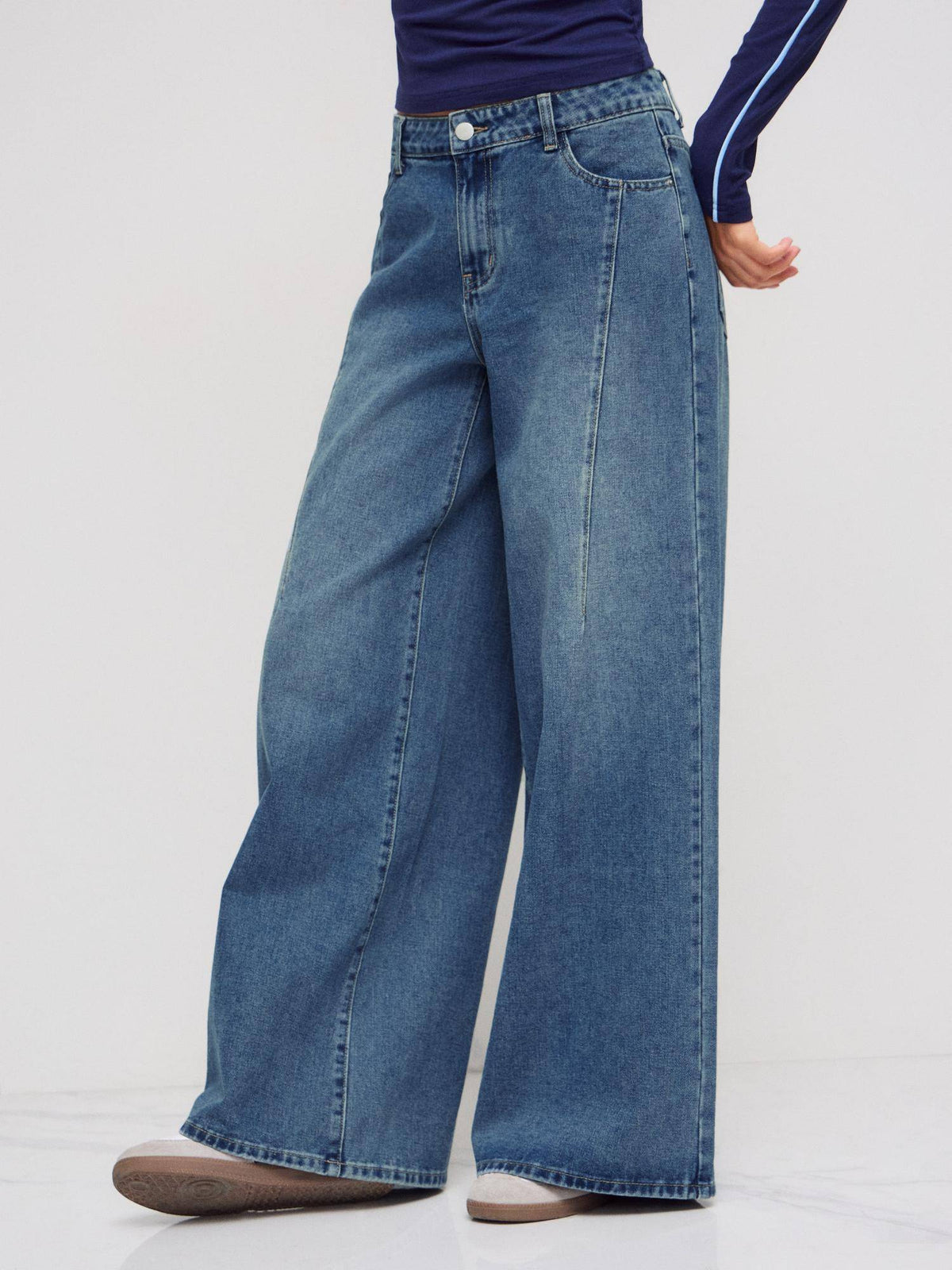 Denim Low Rise Wide Leg Jeans | WL90 - view 3