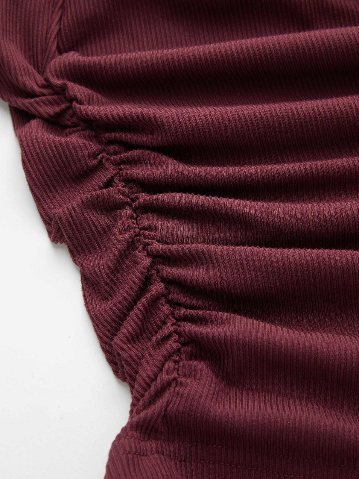 V-neck Solid Ruched Long Bell Sleeve Tee | TS56 - view 5