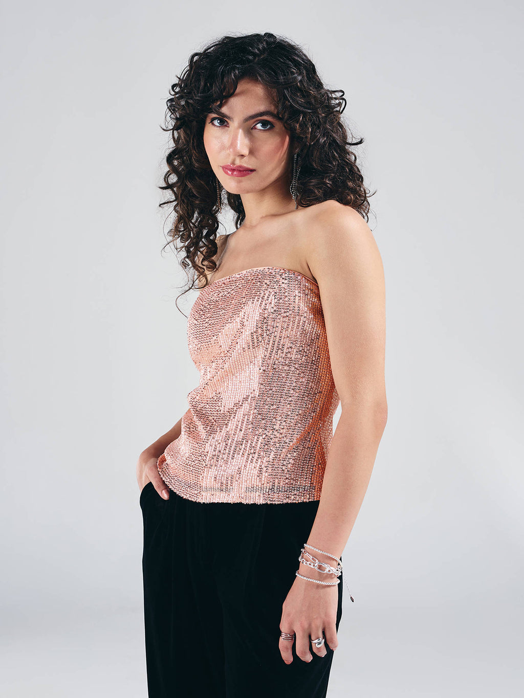 Pink Sequin Tube Top | TT90 - view 3