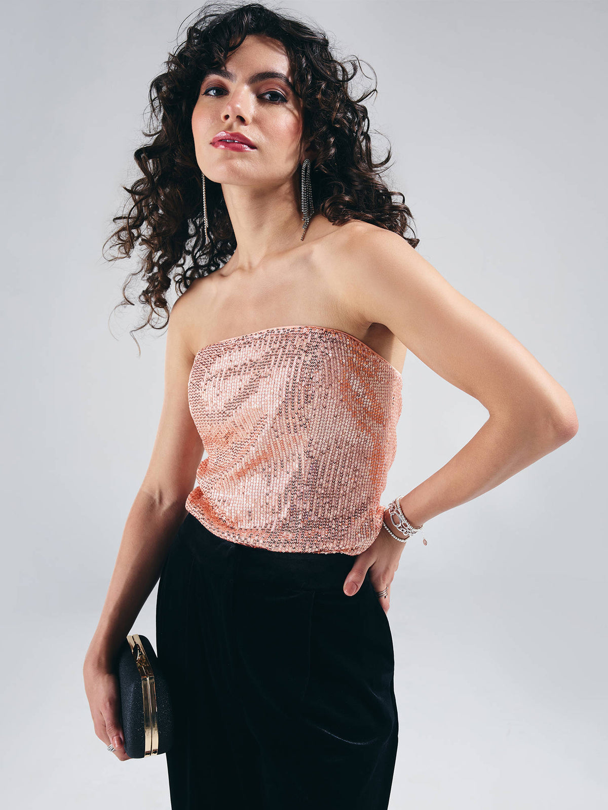 Pink Sequin Tube Top | TT90 - view 4