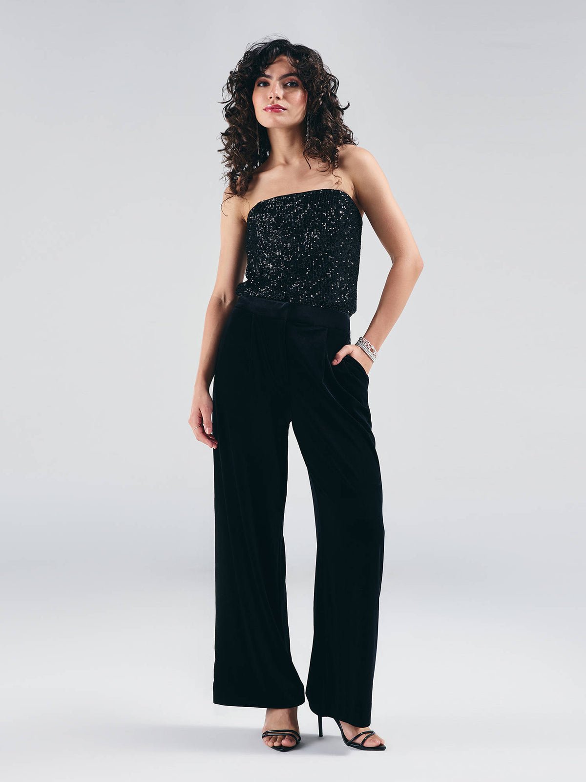 Black Sequin Tube Top | TT90 - view 5