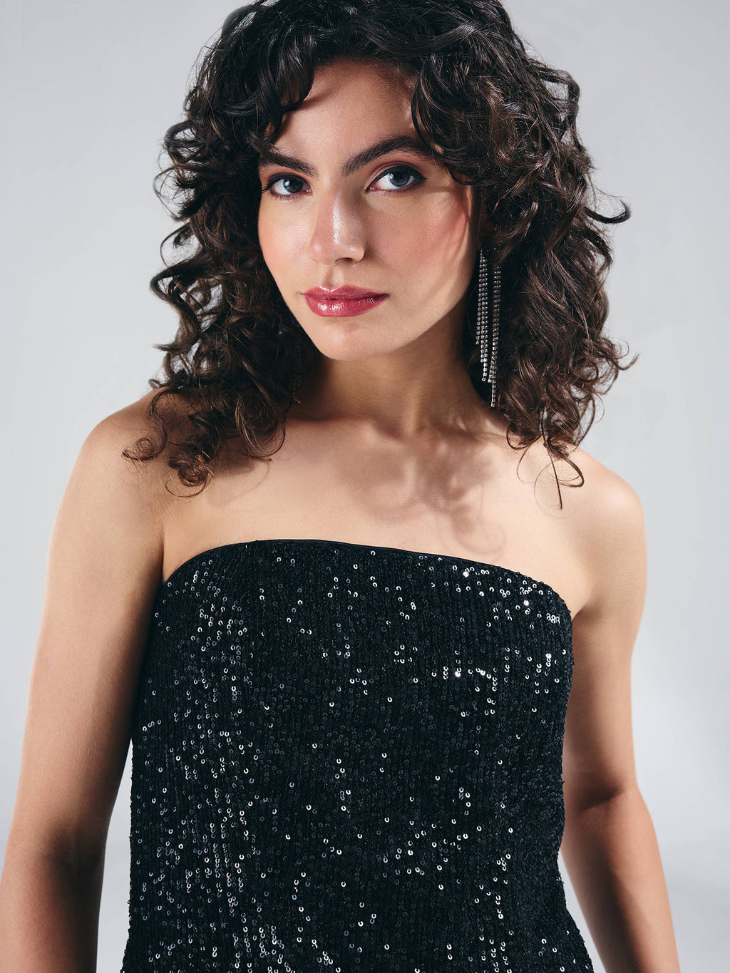Black Sequin Tube Top | TT90 - view 6