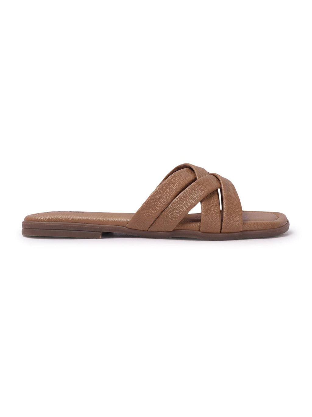 Womens Slip-On Cream Solid Open Toe Flats | F61 - view 21