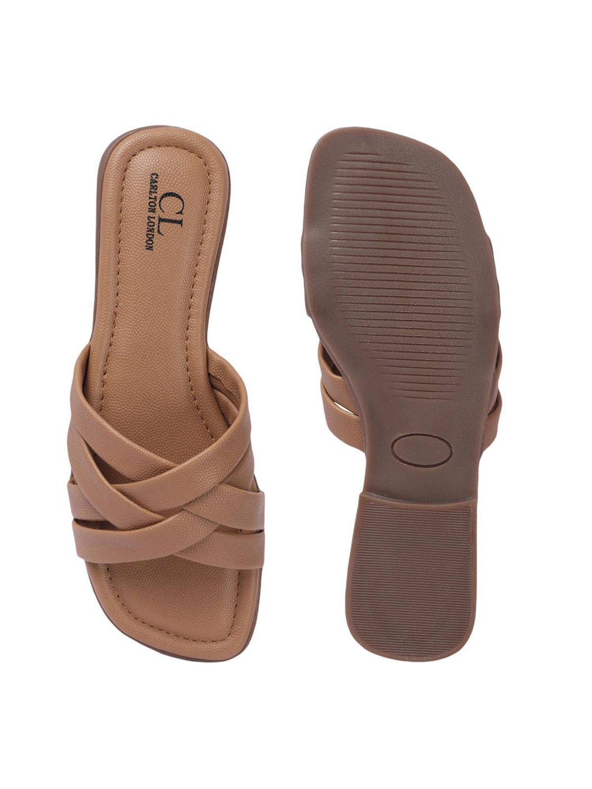 Womens Slip-On Cream Solid Open Toe Flats | F61 - view 23