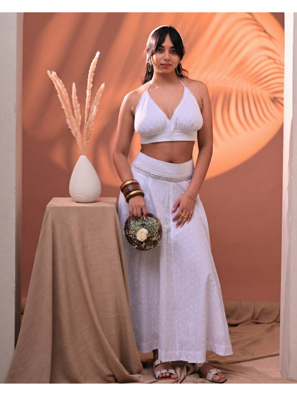 White Halter Neck Crop Top | CT61 - view 5