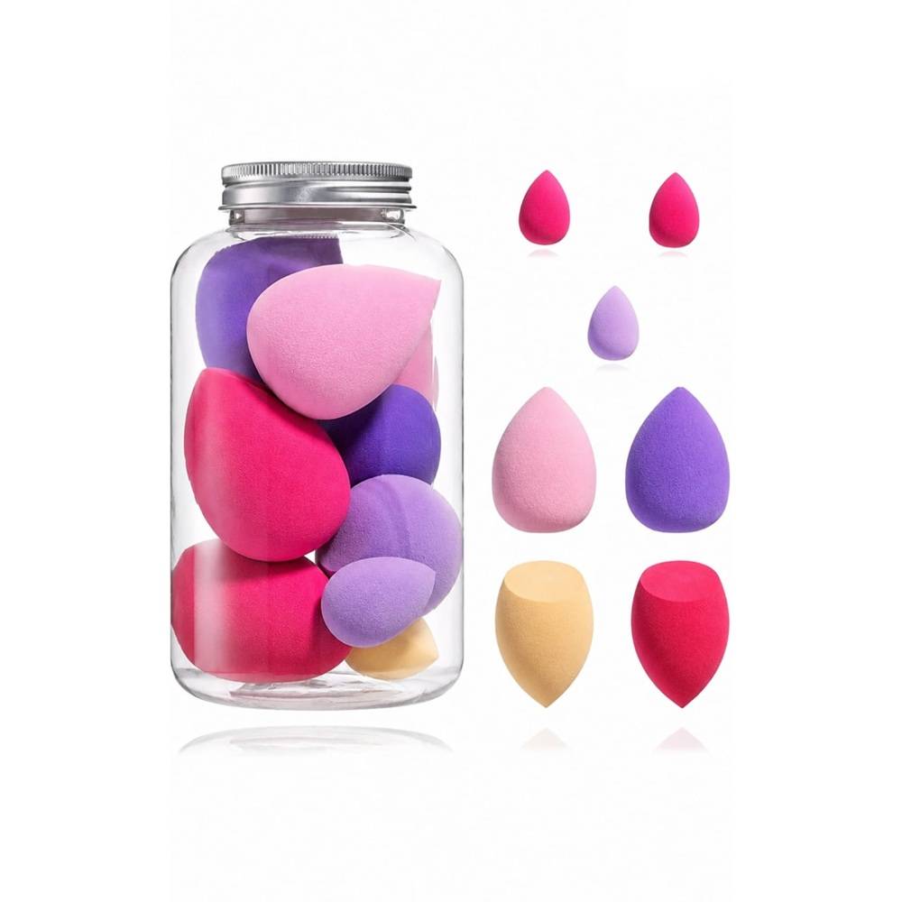 Blender Besties - 7 Makeup Sponges In Jar - 4 Full Size & 3 Mini Puffs For Foundation | T32 - view 1