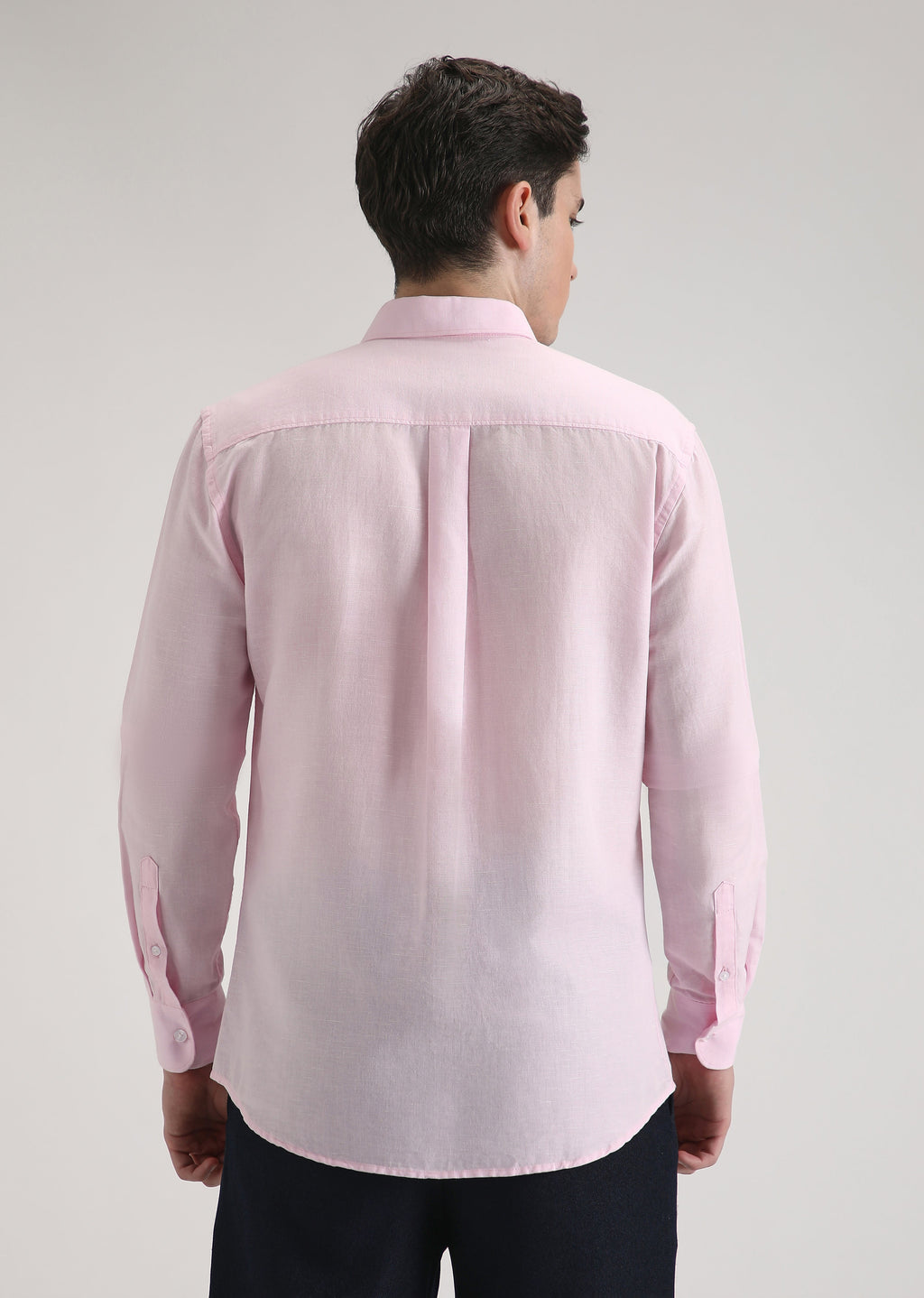 Pale Pink Cotton Linen Shirt
