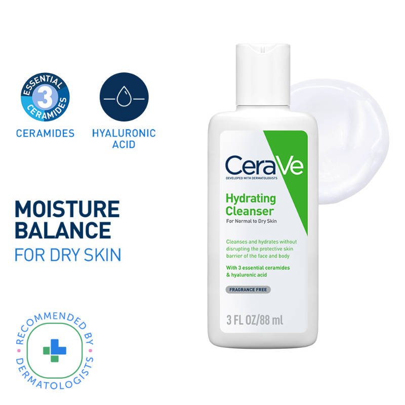Hydrating Cleanser Non-Foaming Face Wash for Dry Skin with Ceramides, Dermatologist Recommend | FC3 - view 1