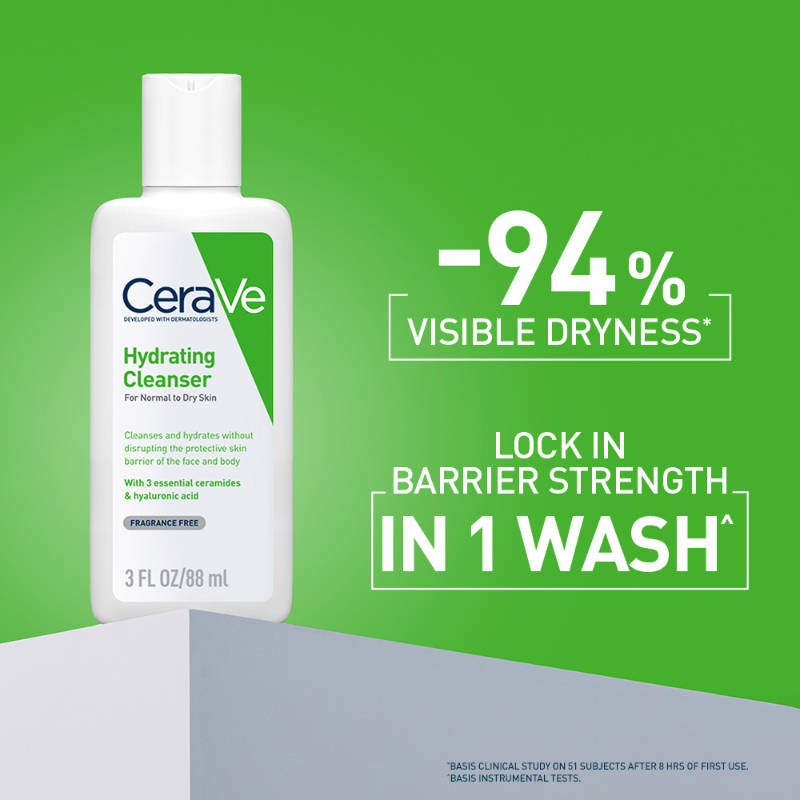 Hydrating Cleanser Non-Foaming Face Wash for Dry Skin with Ceramides, Dermatologist Recommend | FC3 - view 2
