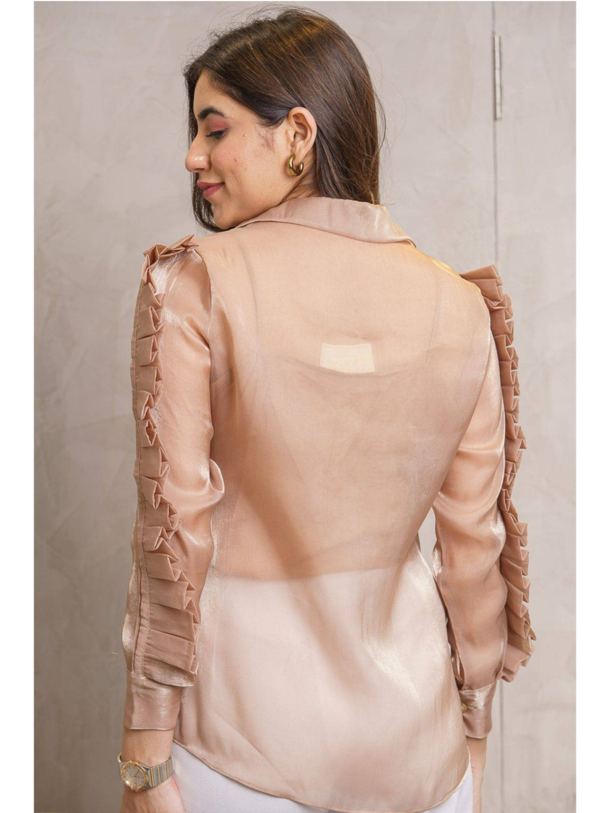 Lulu Lounge Gold Paper Organza Butterfly Embellished Shirt (Set of 2) | S67 - view 2