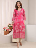 Green Floral Bandhani Printed Straight Kurta | FY93 - view 7