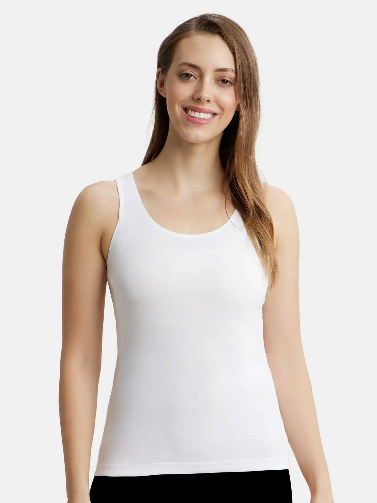 1535 Women Super Combed Cotton Rib Fabric Inner Tank Top - Black | TT98 - view 7