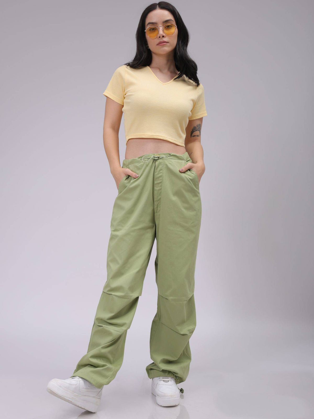 Women Blue Fitted Solid Crop Top | CT61 - view 15
