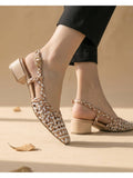 Women Beige Grazia Leather Block Heels | H78 - view 1
