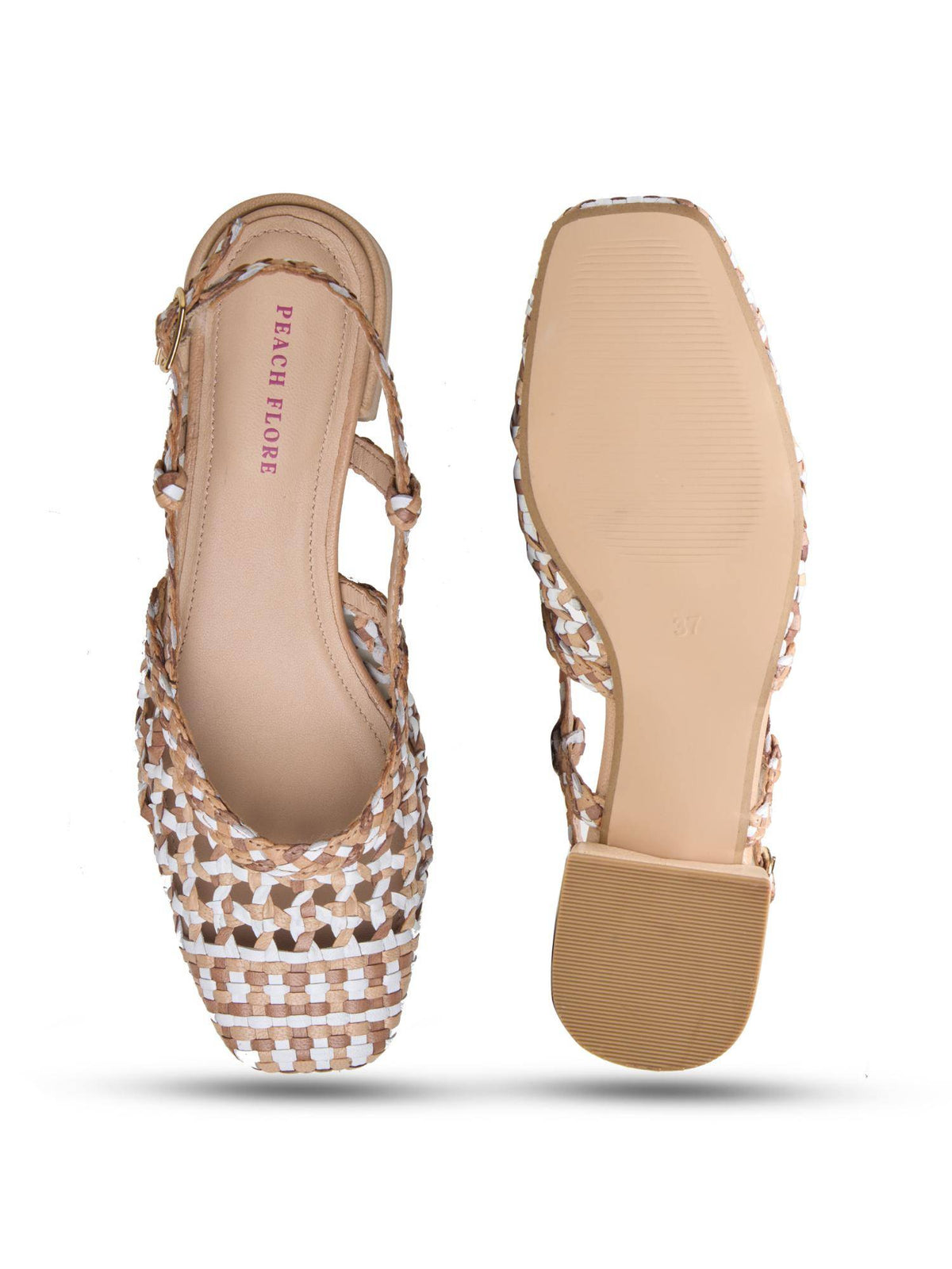 Women Beige Grazia Leather Block Heels | H78 - view 2