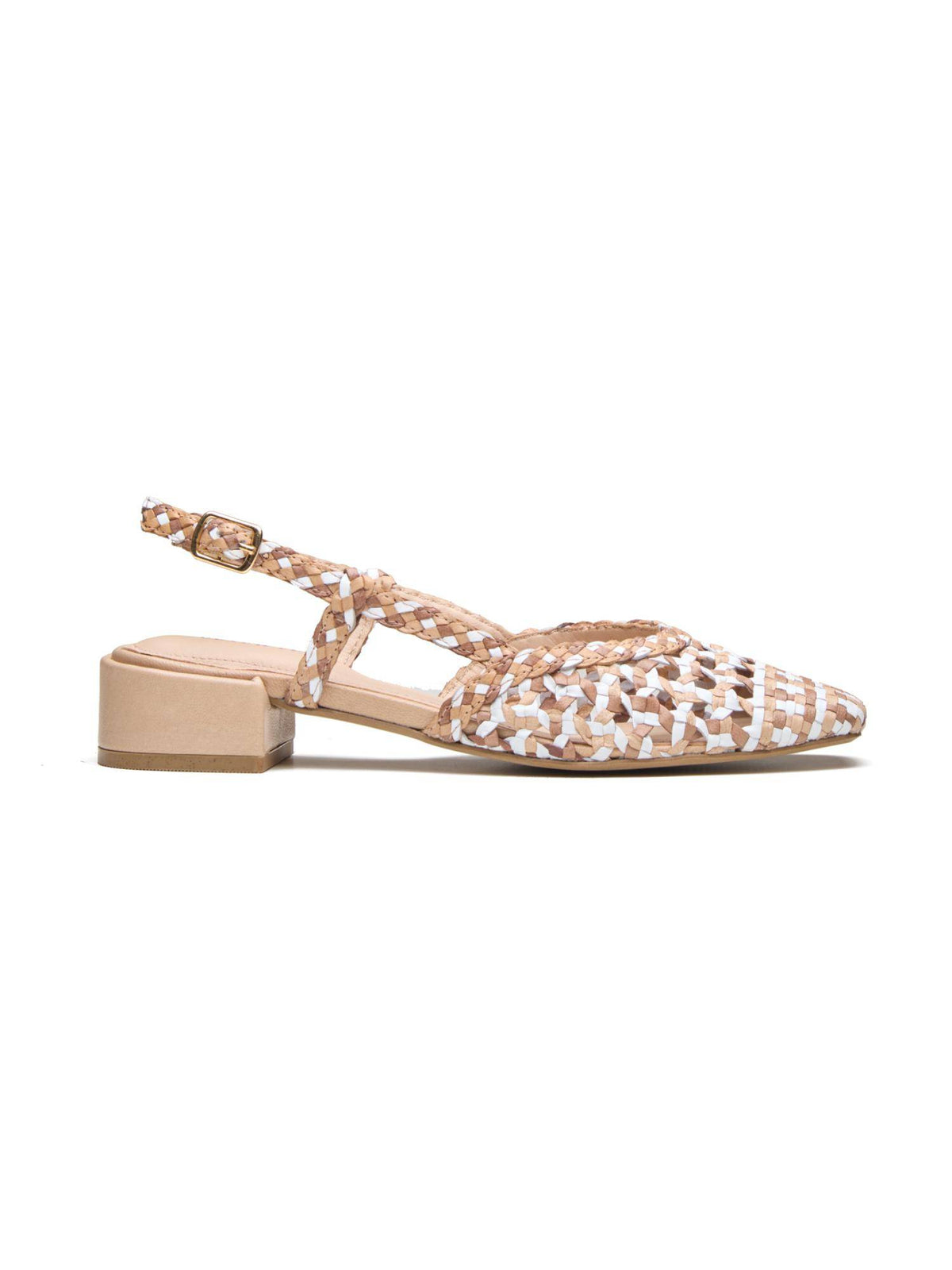 Women Beige Grazia Leather Block Heels | H78 - view 4