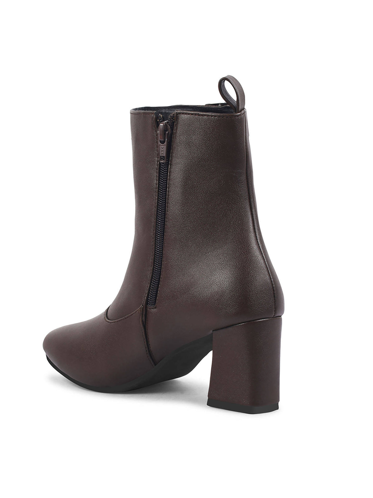 Brown Mid Calf Block Heel Buckle Boots | BT61 - view 3